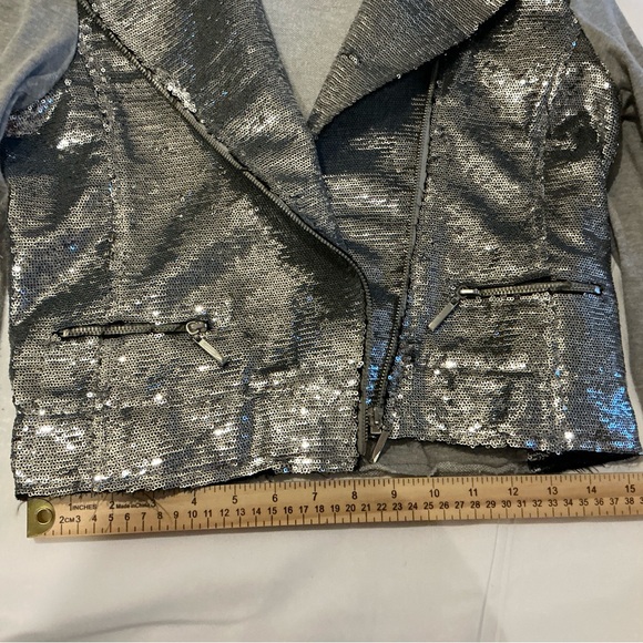 Aqua sequin silver jacket Size M - Picture 8 of 11